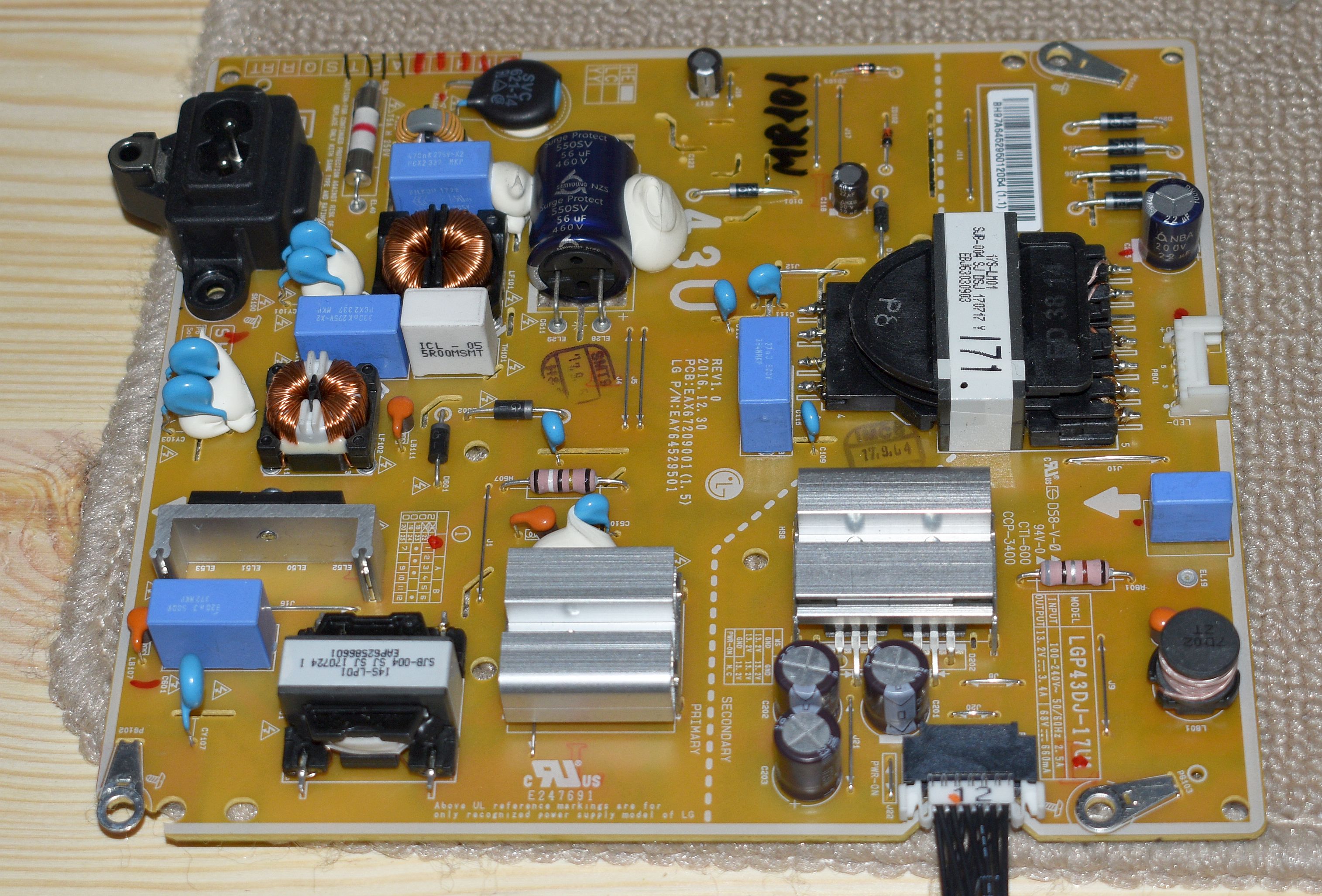 LGP43DJ-17U1  = EAX67209001 (1.5) = EAY64529501 - pozitia MR101
