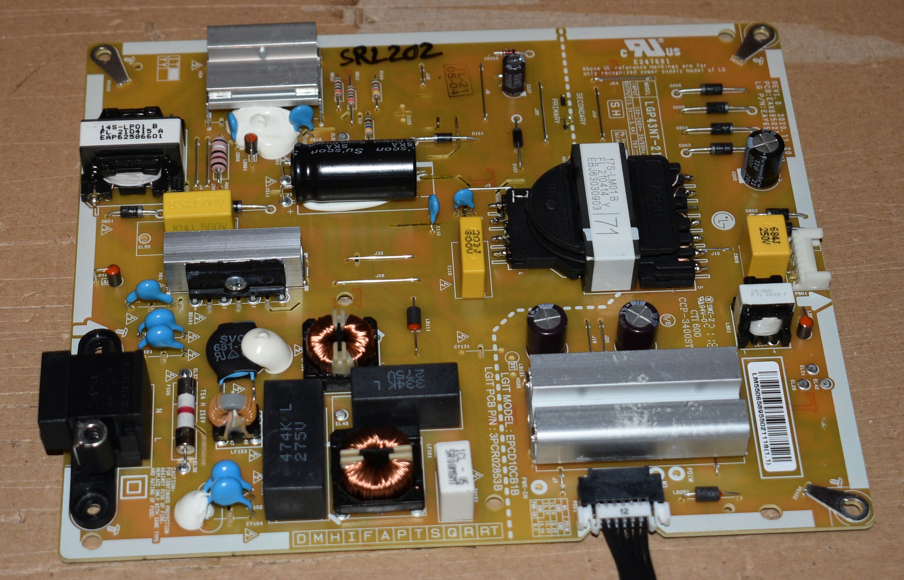 LGP43NT-21U1 = EAX69502102 (1.0) = EAY65895502 = EPCD10CB1B - pozitia SRL202