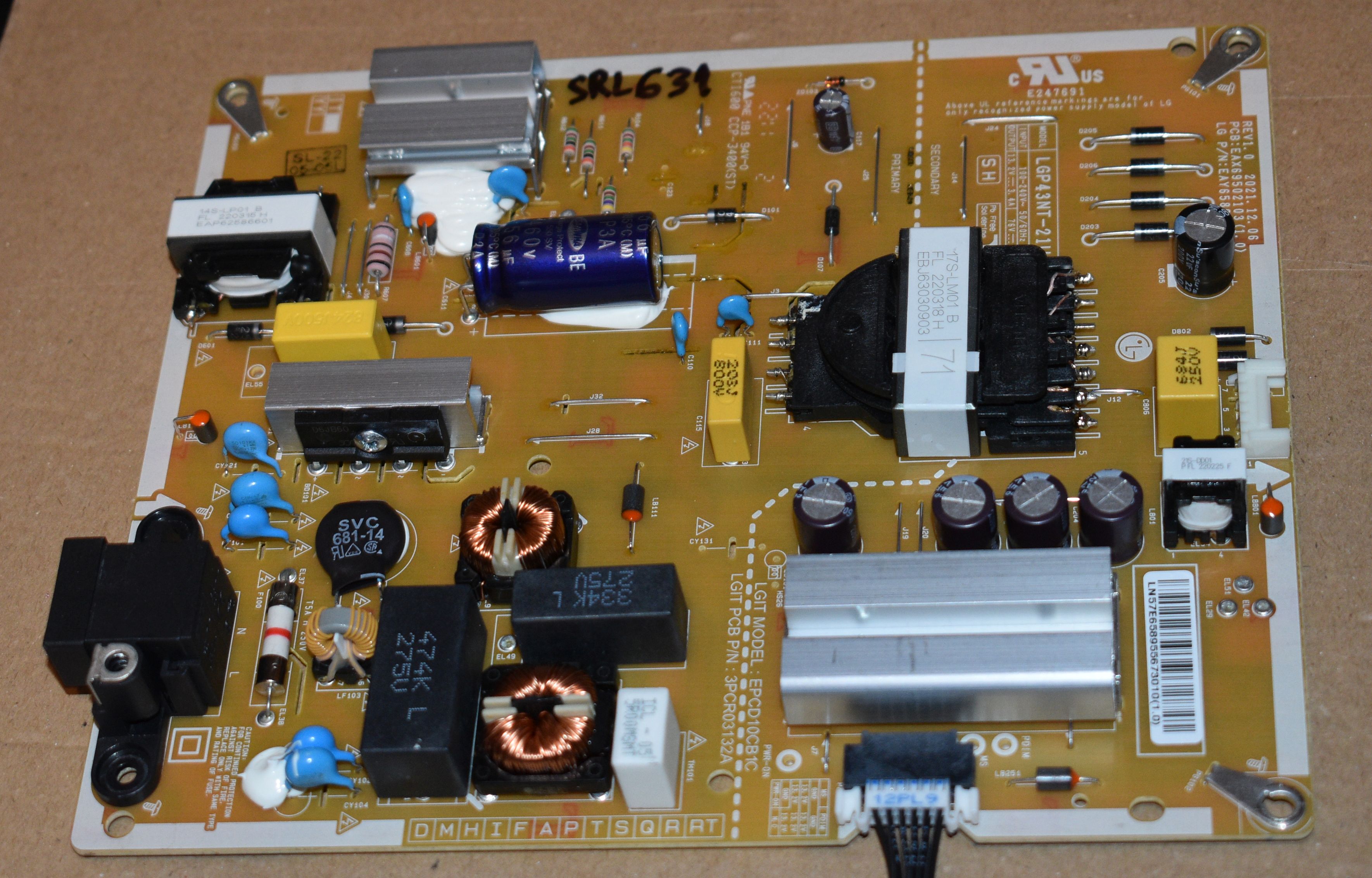 LGP43NT-21U1 = EAX69502103 (1.0 ) = EAY65895567 = EPCD10CB1C - pozitia SRL631